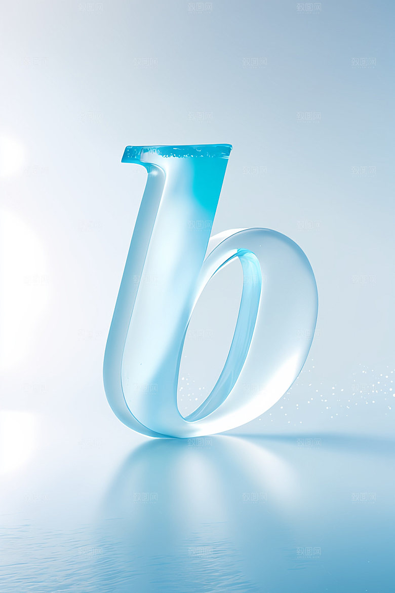 冰块字母玻璃3D艺术字