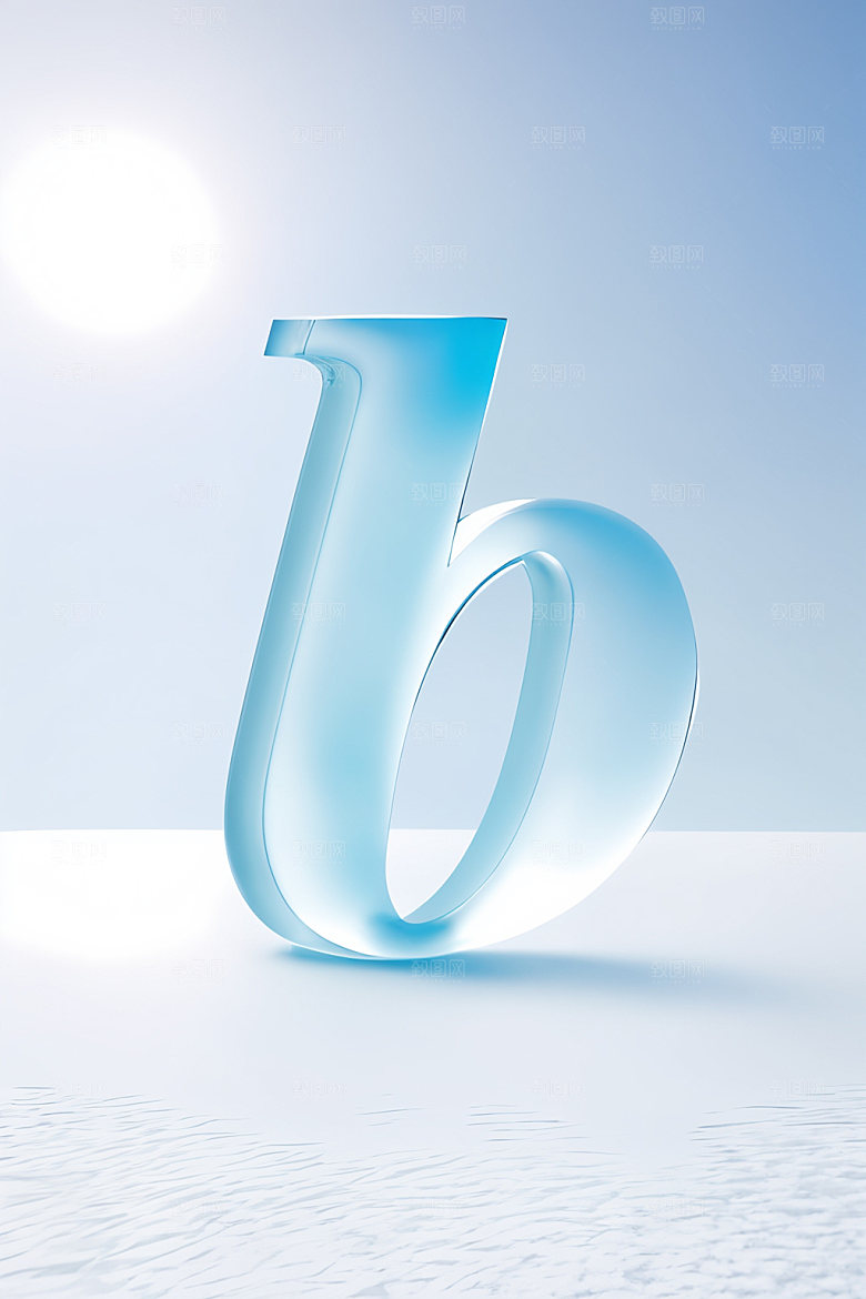 冰块字母立体清爽艺术字