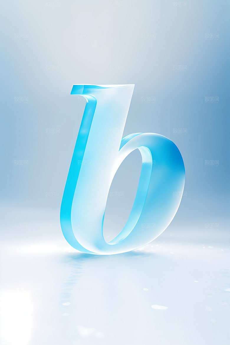 冰块字母创意立体艺术字