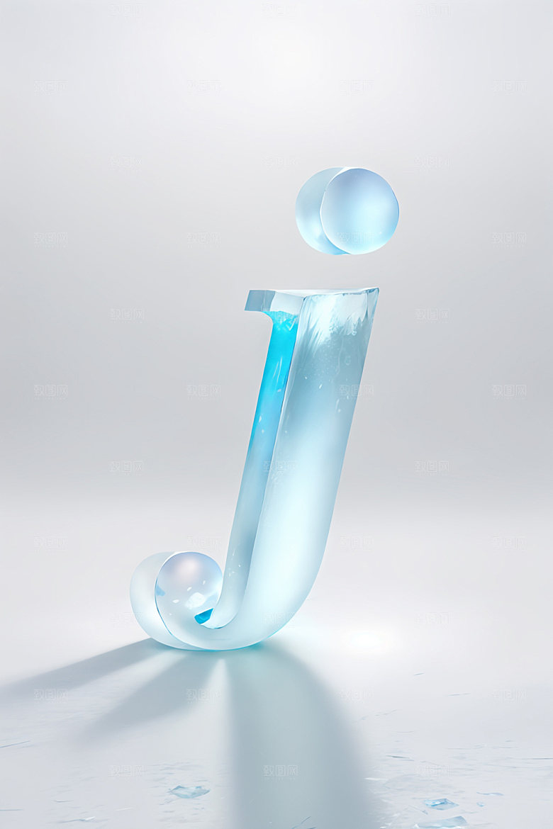 冰块字母3D晶莹剔透艺术字