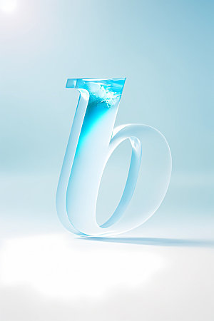 冰块字母3D清爽艺术字