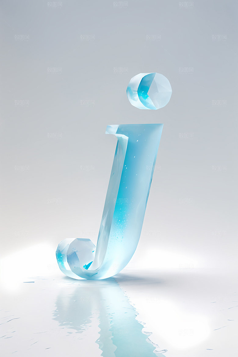 冰块字母立体通透艺术字