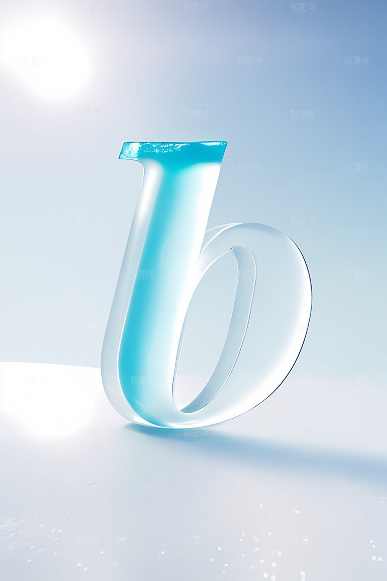 冰块字母立体3D艺术字