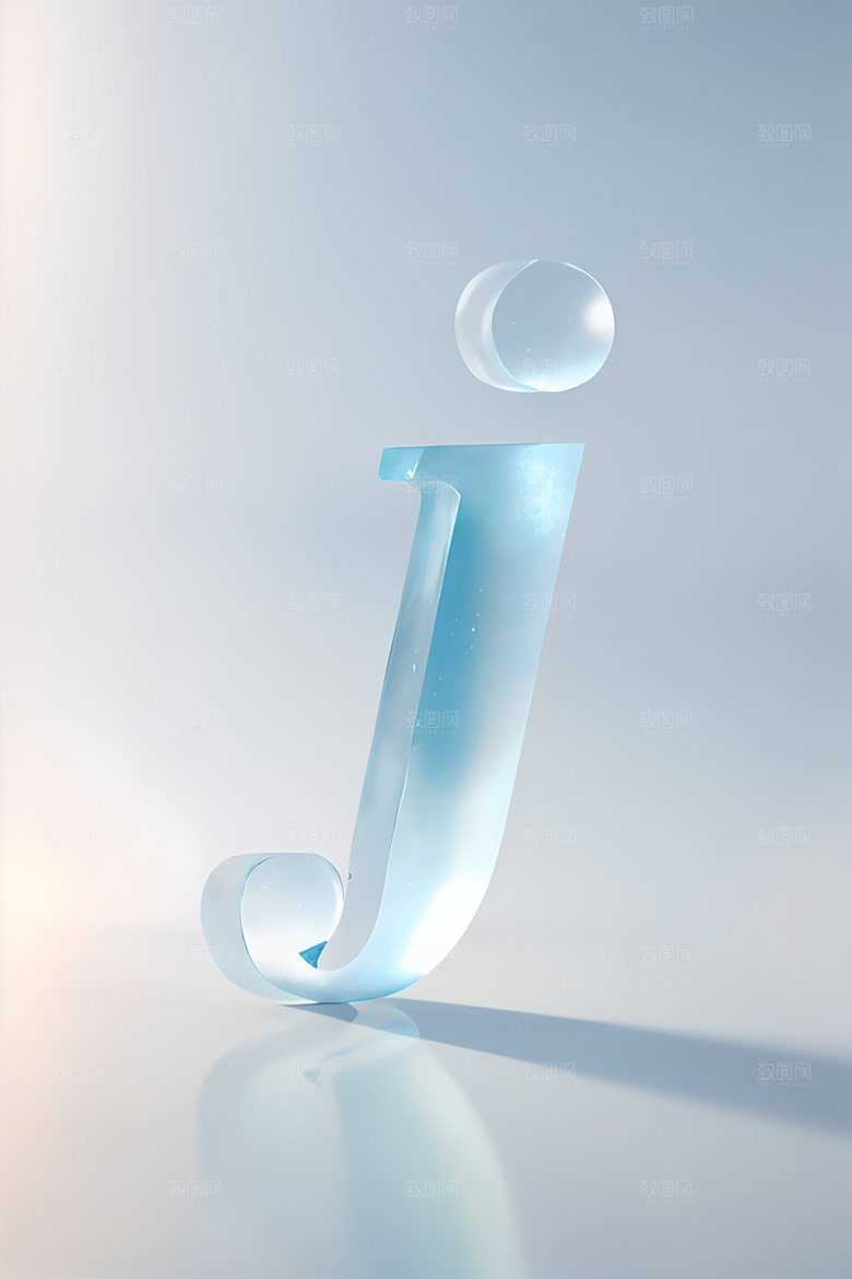 冰块字母质感清爽艺术字