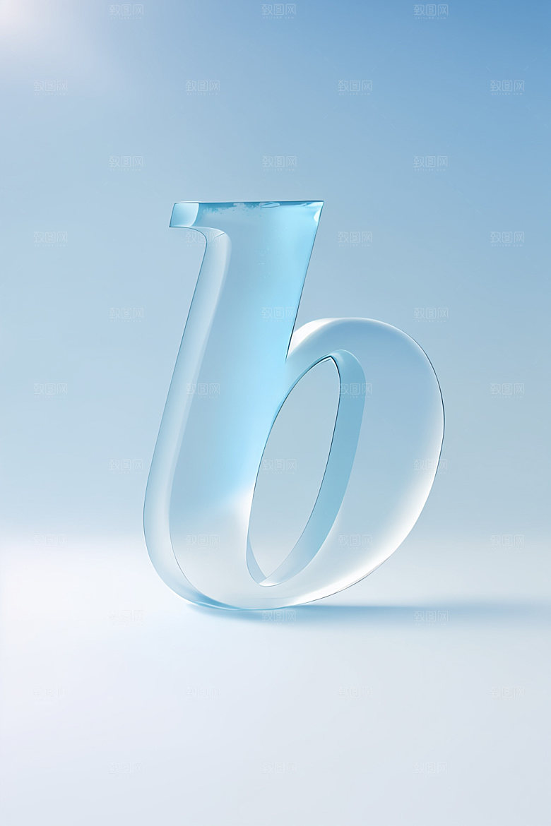冰块字母英文晶莹剔透艺术字