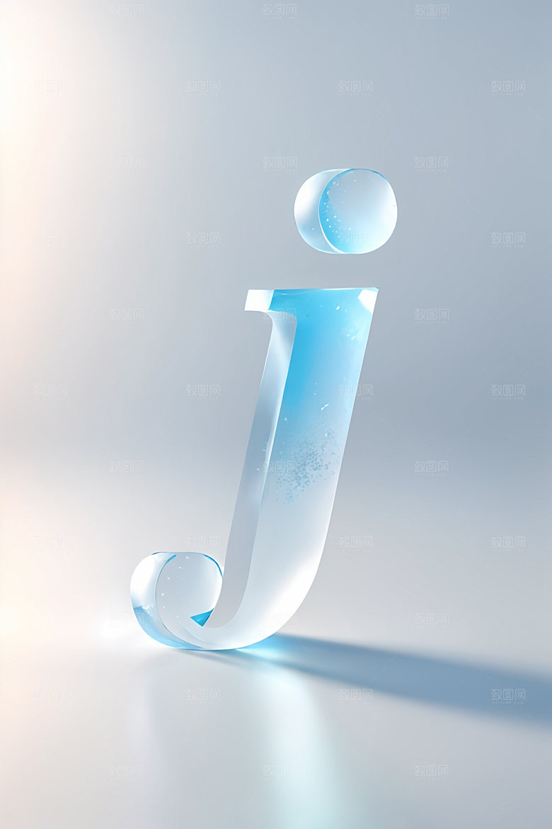冰块字母立体质感艺术字