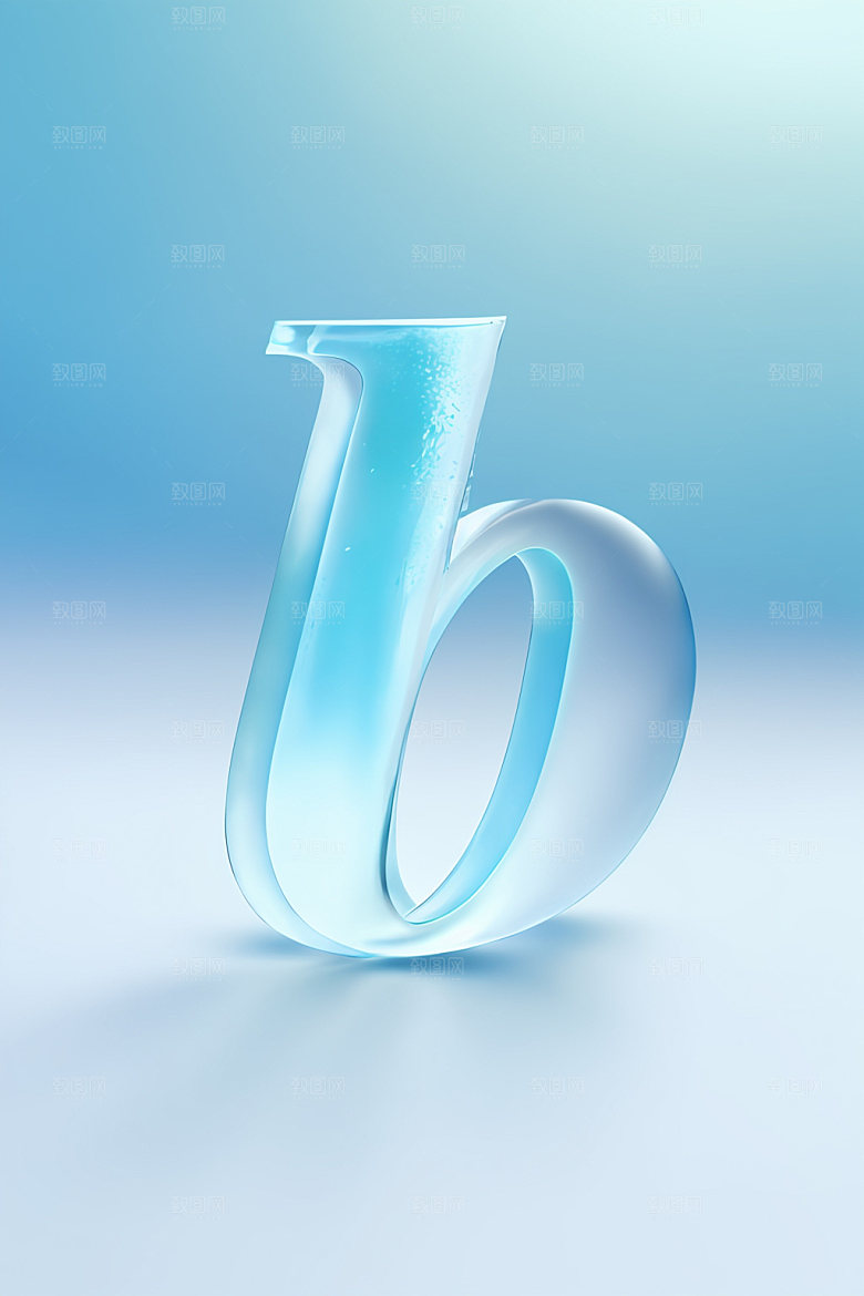 冰块字母晶莹剔透通透艺术字