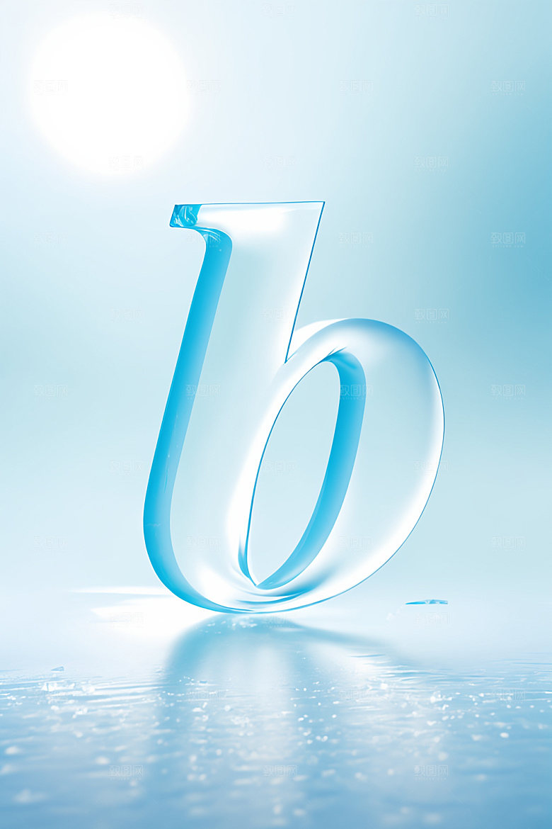 冰块字母清爽立体艺术字