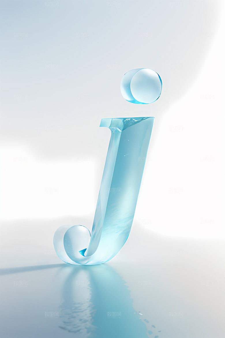 冰块字母透明3D艺术字