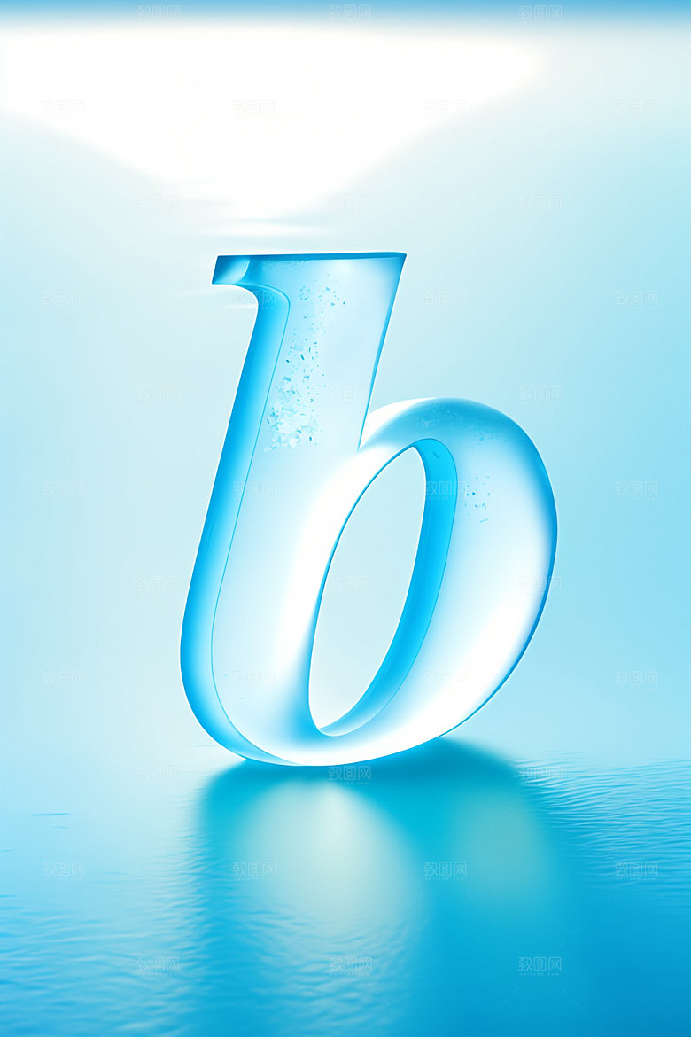 冰块字母立体创意艺术字