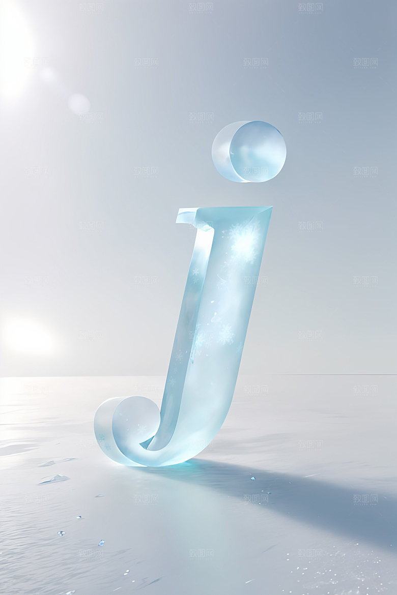 冰块字母创意英文艺术字
