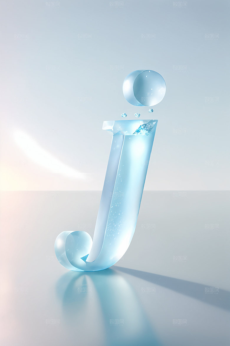 冰块字母立体晶莹剔透艺术字