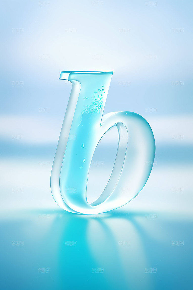 冰块字母立体透明艺术字