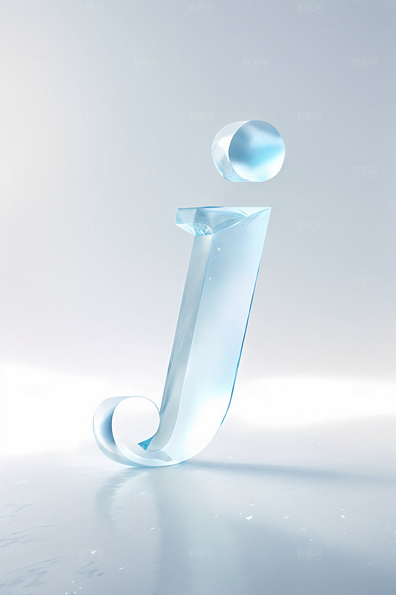 冰块字母玻璃3D艺术字