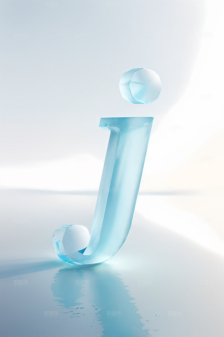 冰块字母3D创意艺术字