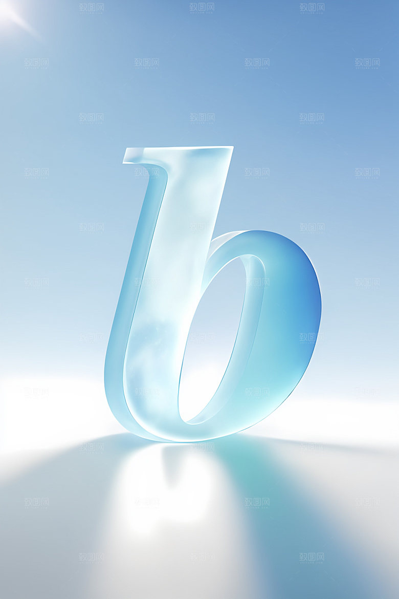冰块字母通透透明艺术字