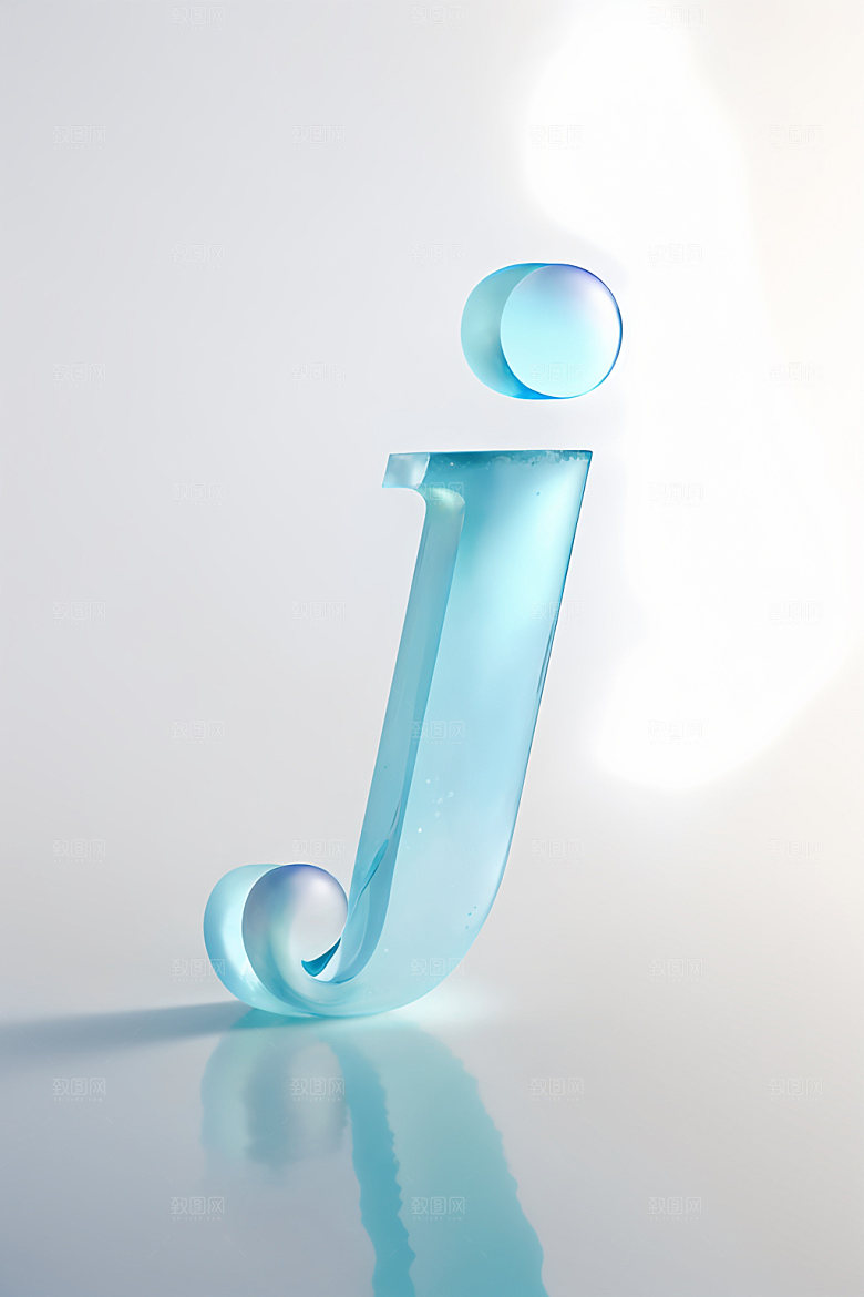 冰块字母清爽透明艺术字
