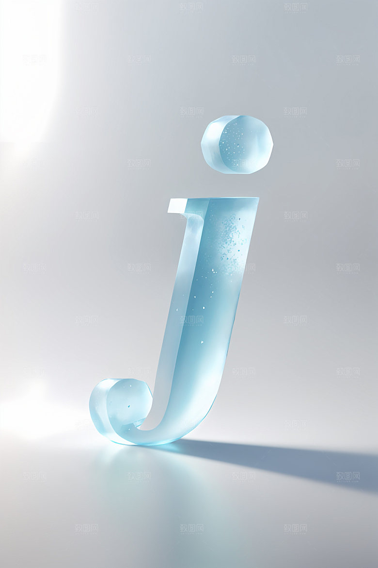 冰块字母清爽立体艺术字