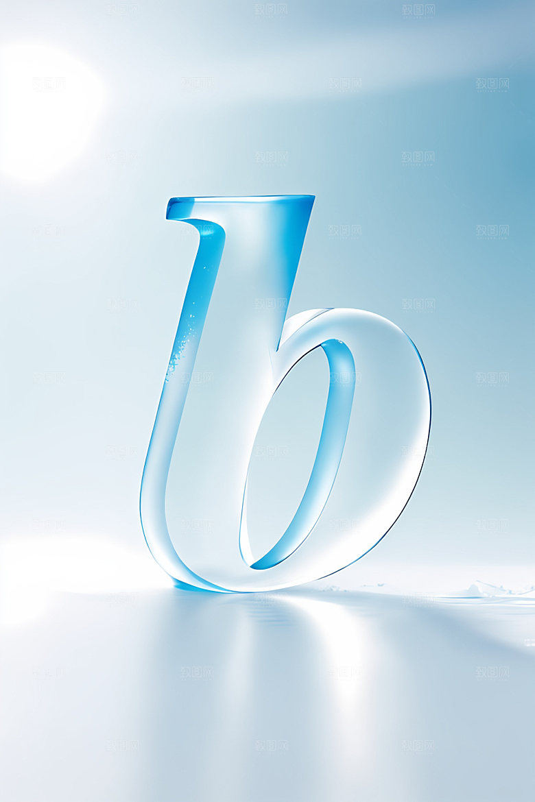 冰块字母玻璃晶莹剔透艺术字