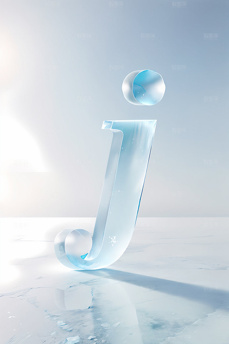 冰块字母玻璃3D艺术字
