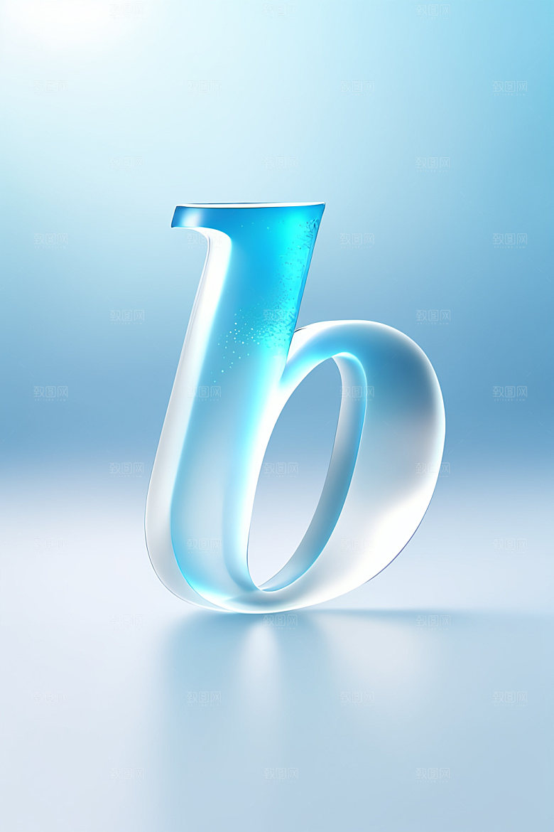 冰块字母立体质感艺术字