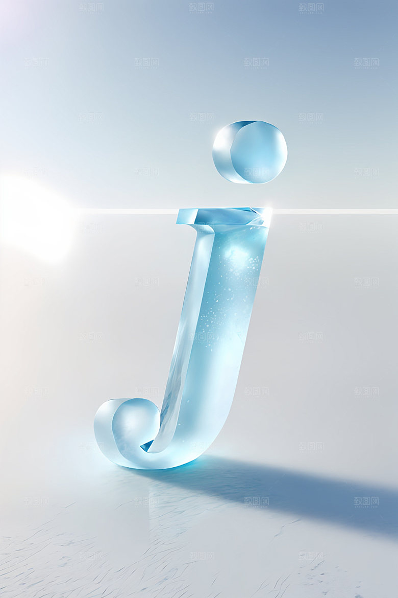 冰块字母透明英文艺术字