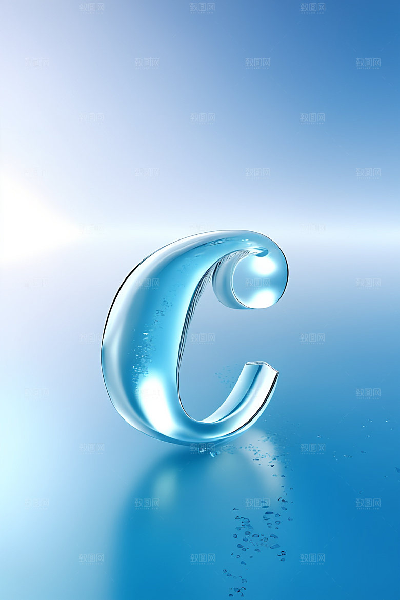 冰块字母晶莹剔透玻璃艺术字