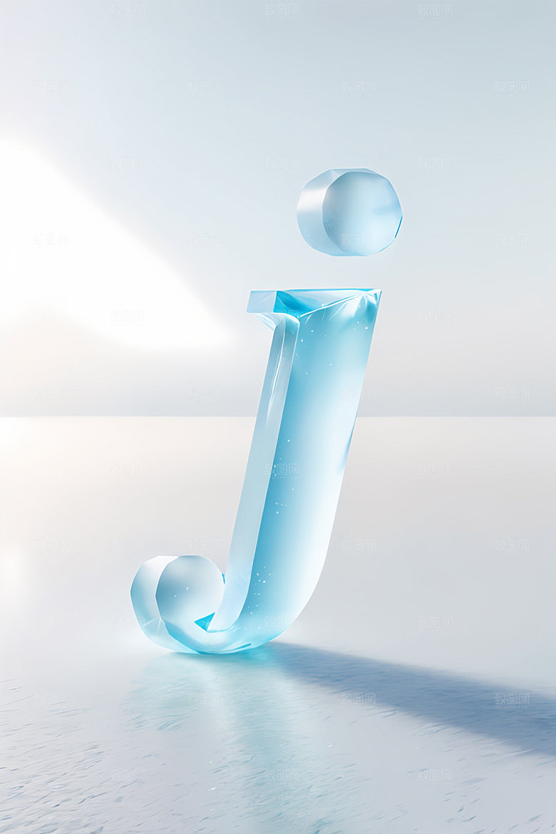 冰块字母英文晶莹剔透艺术字