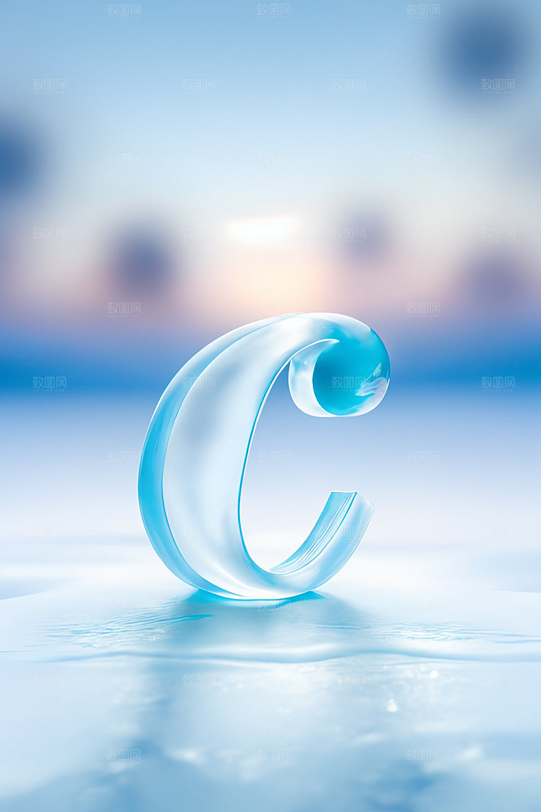冰块字母3D创意艺术字