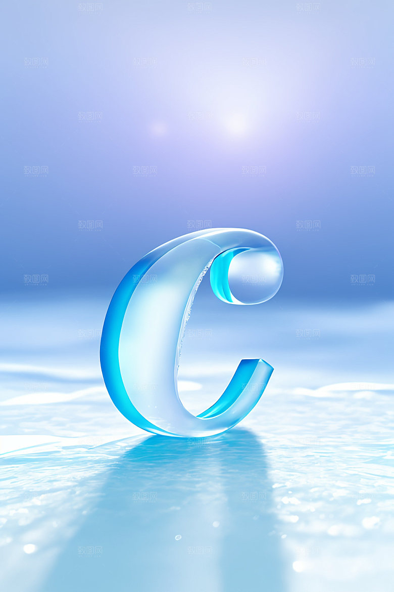 冰块字母透明玻璃艺术字