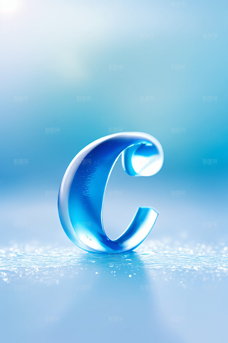 冰块字母创意通透艺术字
