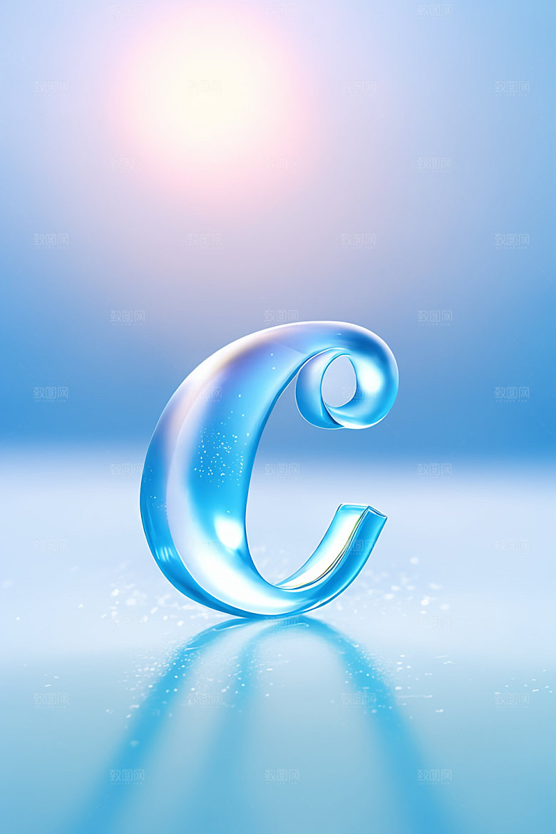 冰块字母晶莹剔透通透艺术字