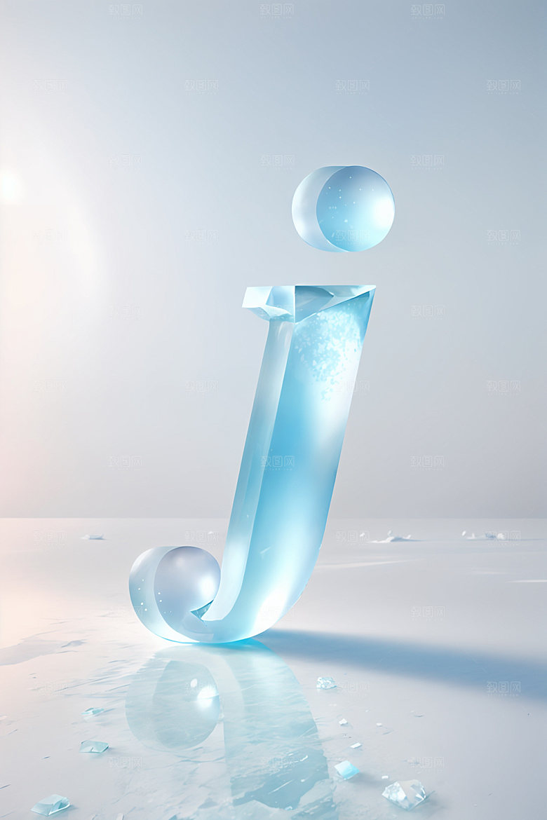 冰块字母3D透明艺术字