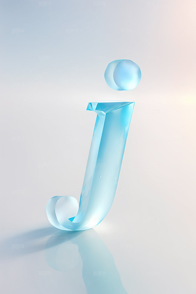 冰块字母透明质感艺术字