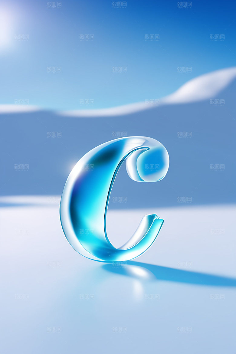 冰块字母立体清爽艺术字