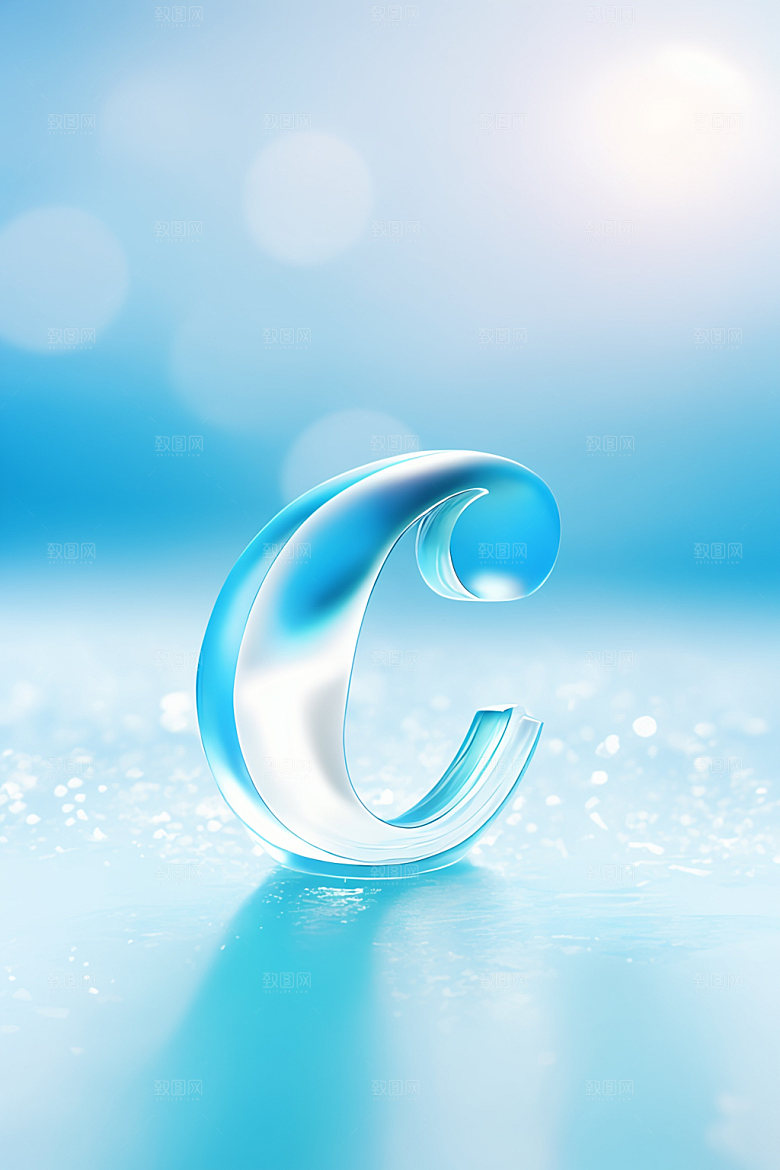 冰块字母透明立体艺术字