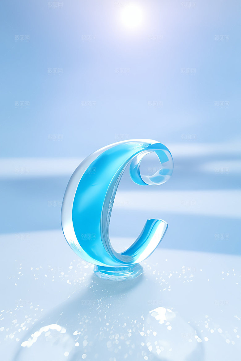 冰块字母质感创意艺术字