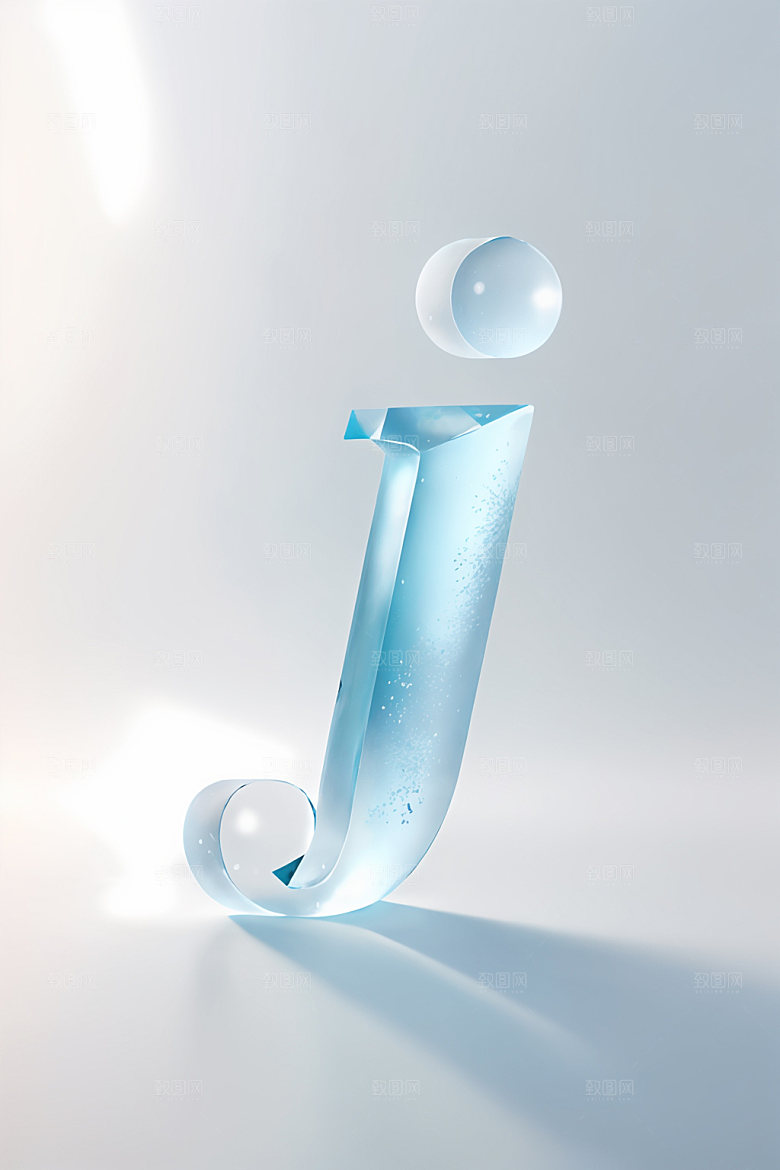 冰块字母立体晶莹剔透艺术字