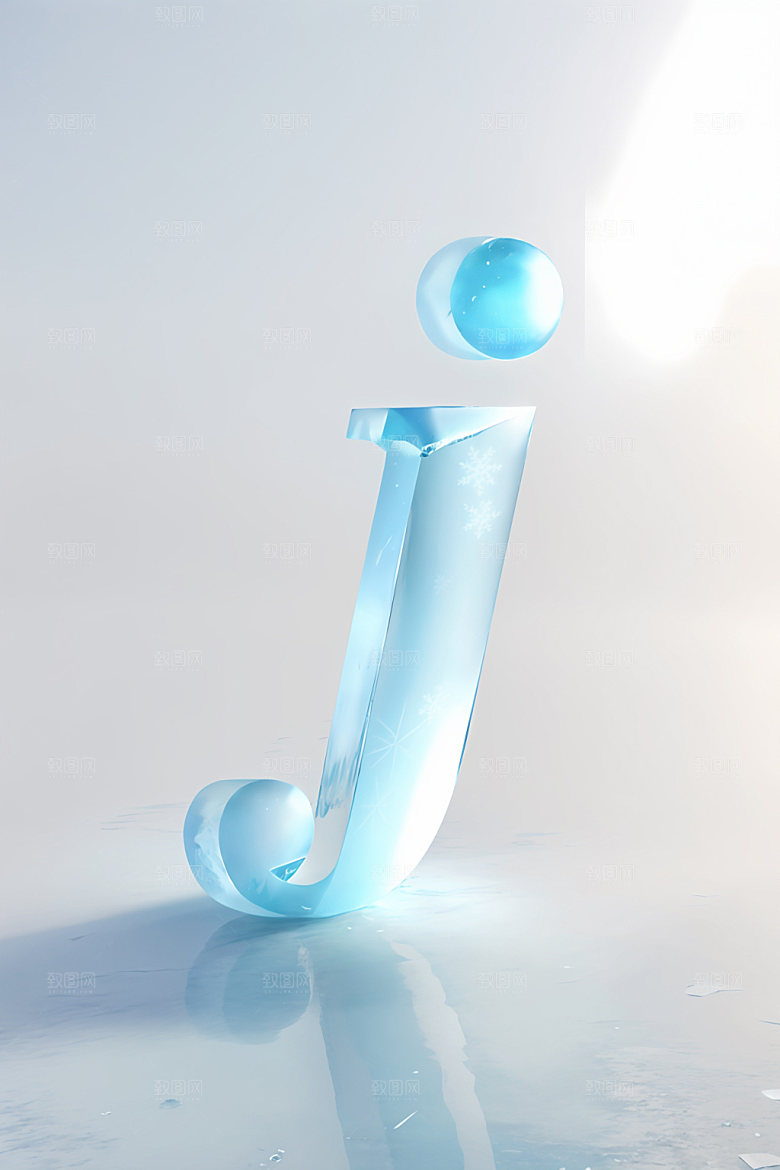 冰块字母质感晶莹剔透艺术字