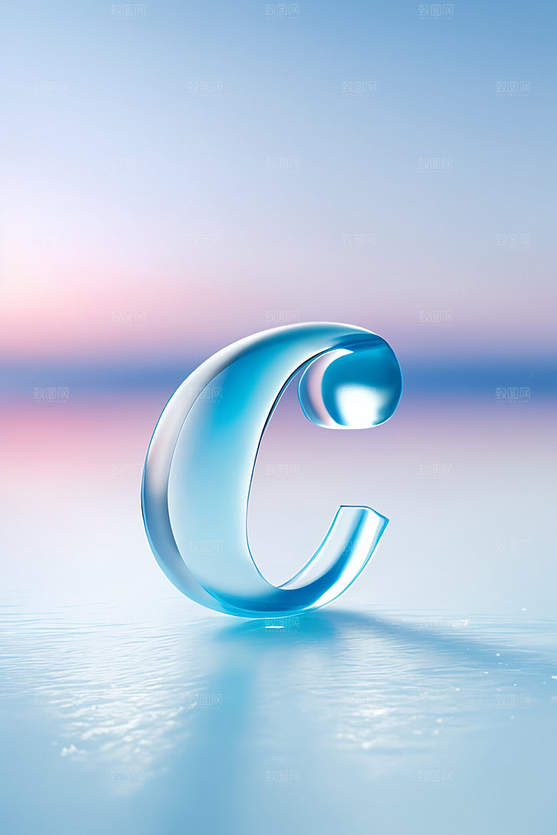 冰块字母英文玻璃艺术字