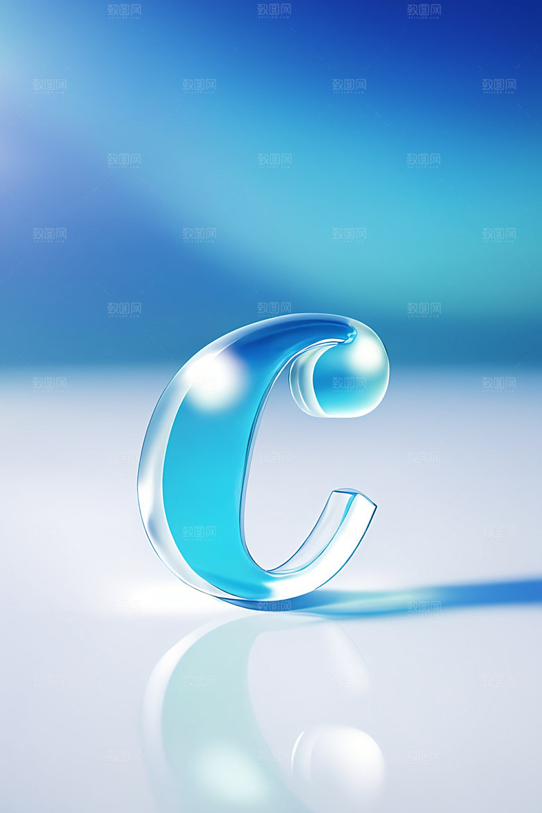 冰块字母玻璃质感艺术字