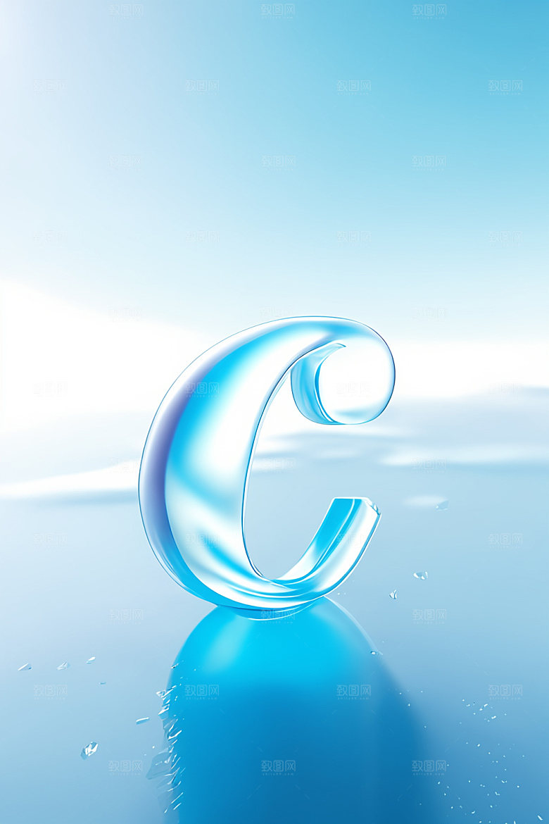 冰块字母立体3D艺术字