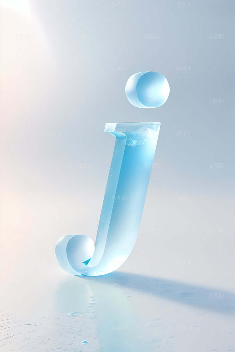 冰块字母清爽玻璃艺术字