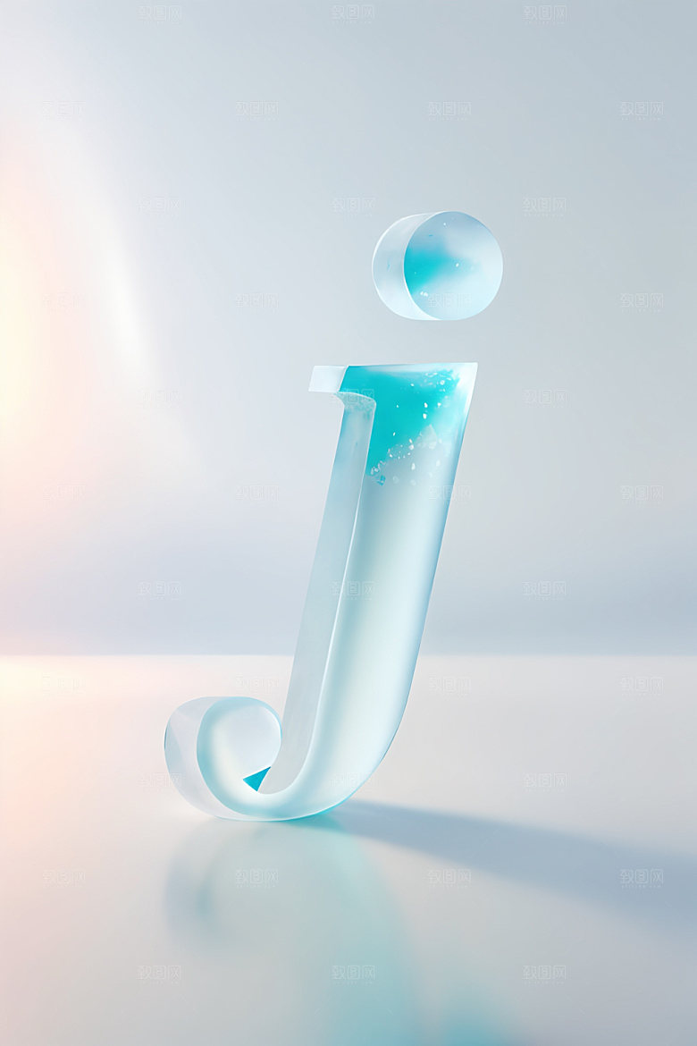 冰块字母3D玻璃艺术字