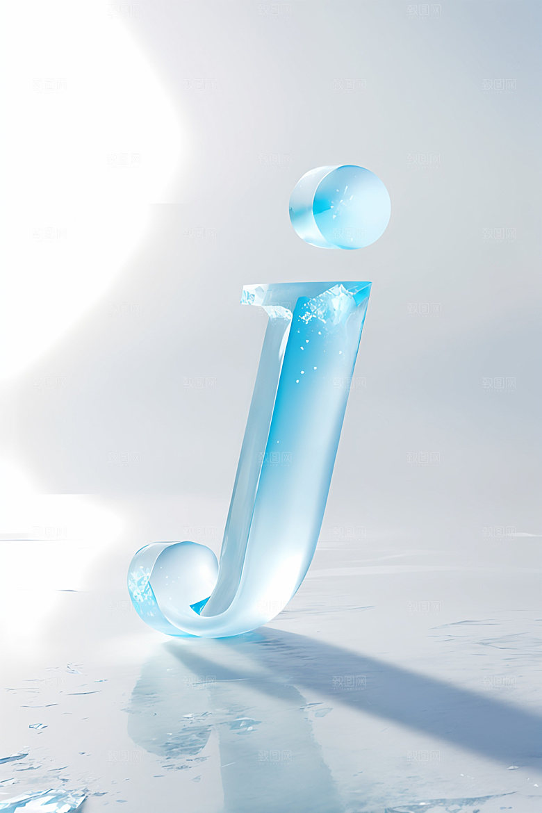 冰块字母通透3D艺术字