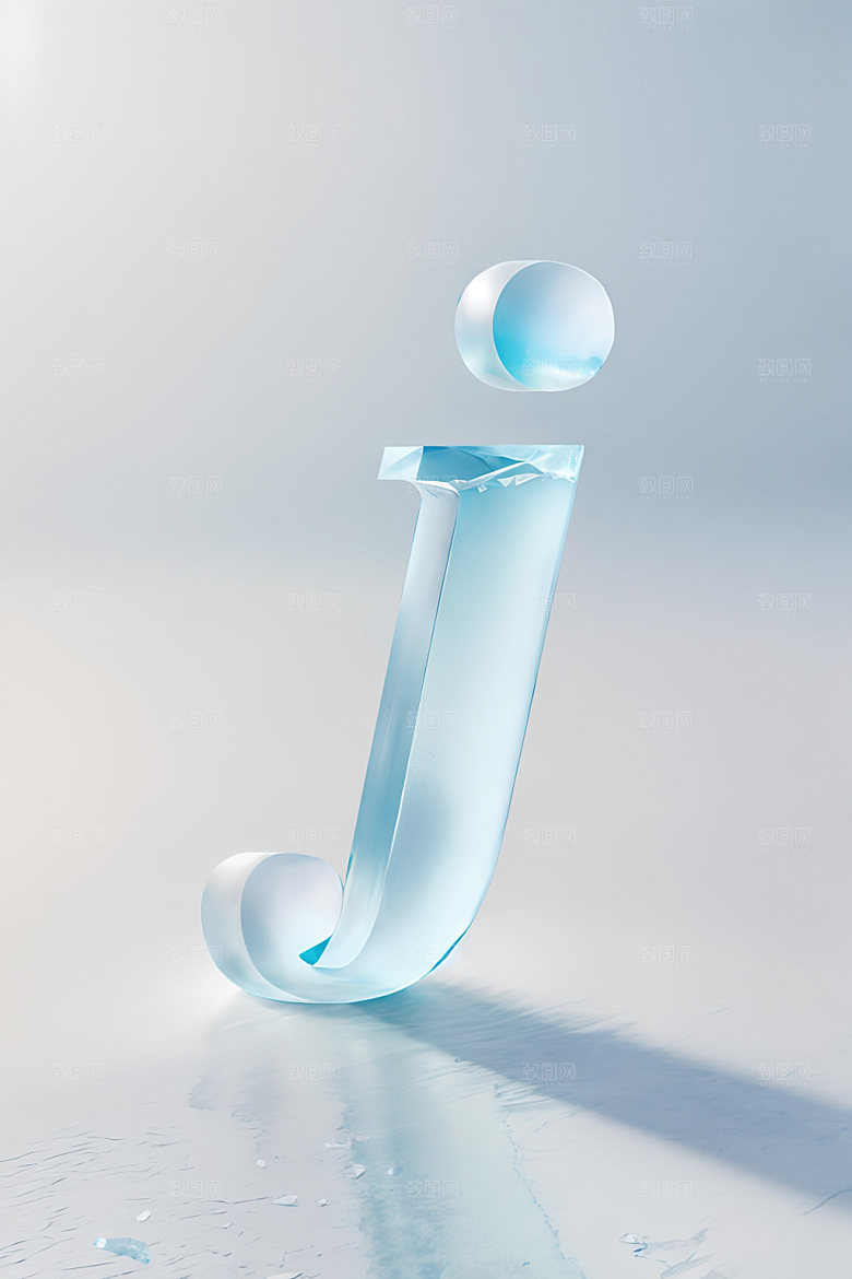 冰块字母立体英文艺术字