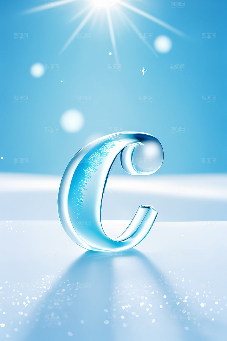 冰块字母立体3D艺术字