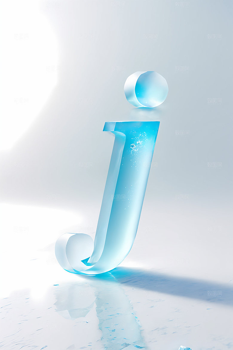 冰块字母玻璃英文艺术字