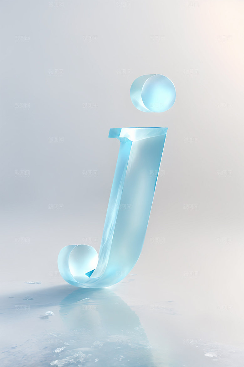 冰块字母创意清爽艺术字