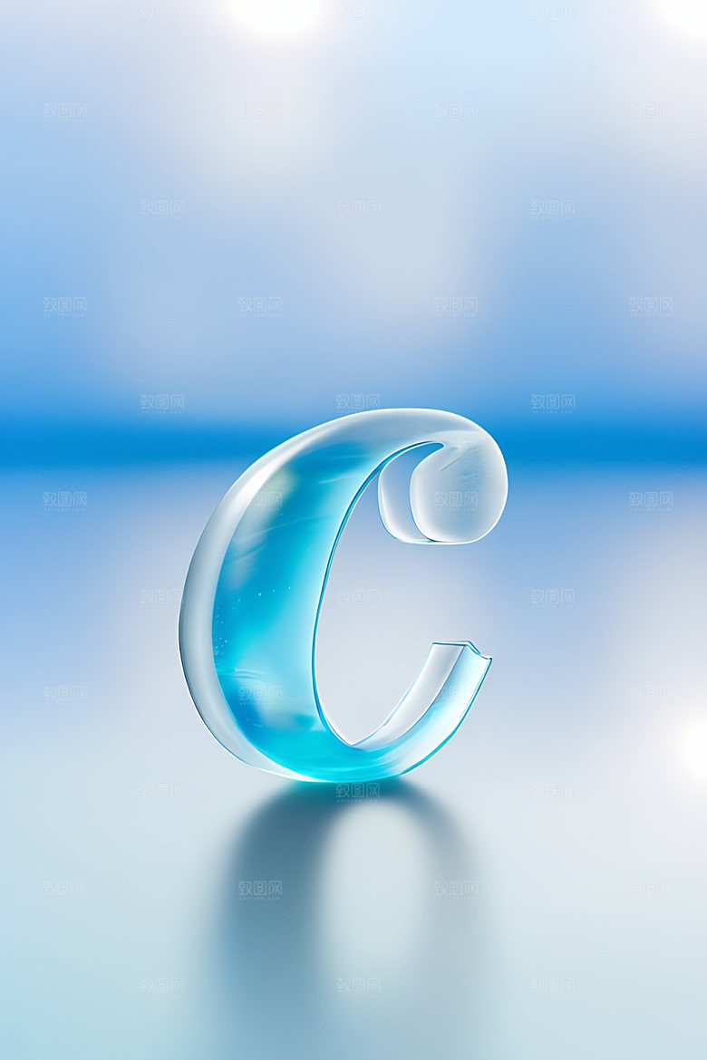 冰块字母创意3D艺术字